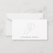 Calligraphie Monogram Simple Template Minimalistis Mitteilungskarte (Rückseite)