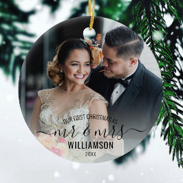 Calligraphie Mr. & Mrs. | 2 Fotos Unser 1. Weihnac Keramik Ornament