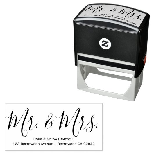 Calligraphie & Mrs. Personalisiert Rubber Briefmar Permastempel (Beispiel)