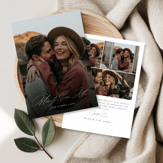 Calligraphie nach Weihnachten-Foto Feiertagskarte