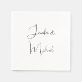 Calligraphie-Namen Elegant Schlicht, einfach grau Serviette (Vorderseite)