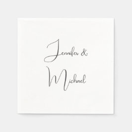 Calligraphie-Namen Elegant Schlicht, einfach grau Serviette