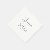 Calligraphie-Namen Elegant Schlicht, einfach grau Serviette (Ecke)