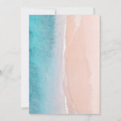 Calligraphie Ocean Deep Blue Beach Hochzeit Einladung (Rückseite)