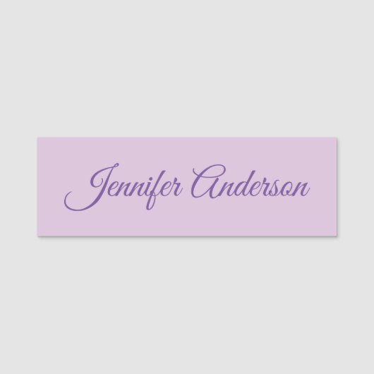 Calligraphie Pastel Thistle Pink Personalisiert Namensschild (Vorderseite)