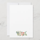 Calligraphie Pink Blush Floral Wedding W Einladung (Rückseite)