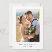 Calligraphie Pink Blush Foto Hochzeit Einladung (Rückseite)