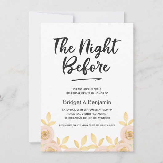 Calligraphie Probe-Abendessen Einladung (Vorderseite)