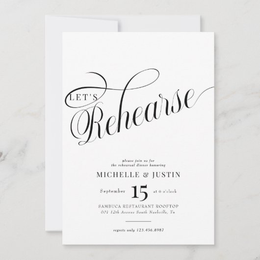 Calligraphie Probe Dinner Einladung (Vorderseite)