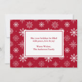 Calligraphie Schneeflocken Frohe Weihnachten Rot 3 (Rückseite)