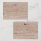Calligraphie Script Elegant Natural Wood Look Mitteilungskarte (Vorne/Hinten)