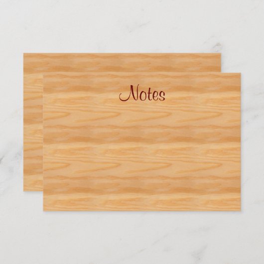 Calligraphie Script Elegant Template Brown Wood Mitteilungskarte (Vorne/Hinten)