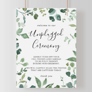 Calligraphie-Script-Foliage-Zeichen für nicht eing Poster