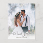 Calligraphie Script Simple Elegant Two Foto Modern Postkarte (Vorderseite)