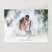 Calligraphie Script Simple Elegant Two Foto Modern Postkarte (Vorderseite)