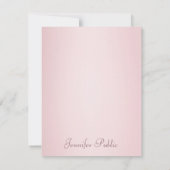 Calligraphie Script Trendy Rose Gold Elegante Mode Mitteilungskarte (Rückseite)