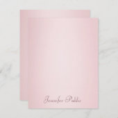 Calligraphie Script Trendy Rose Gold Elegante Mode Mitteilungskarte (Vorne/Hinten)