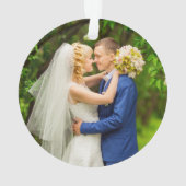 Calligraphie Script Verheiratet und Merry Wedding Ornament (Rückseite)