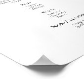 Calligraphie Script Wedding Drinks Menü-Zeichen Poster (Ecke)