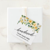 Calligraphie Script Yellow Floral Handmade Geschenkanhänger (Beispiel)