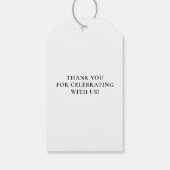 Calligraphie Sip Hooray Schwarz-weiße Hochzeit Geschenkanhänger (Rückseite)