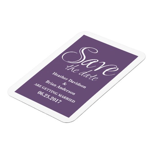 Calligraphie Speichern Sie das Datumsmagazin, Lila Magnet (Linke Seite)