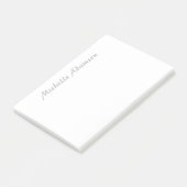 Calligraphie Stilvoll Elegant Schlicht Graue Bezei Post-it Klebezettel (angewinkelt)