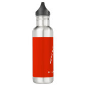 Calligraphie Stilvolles, rot-weißes Monogramm Ihr  Edelstahlflasche (Links)