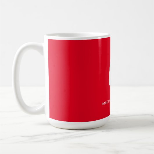 Calligraphie Stilvolles, rot-weißes Monogramm Ihr  Kaffeetasse (Links)
