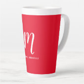 Calligraphie Stilvolles, rot-weißes Monogramm Ihr  Milchtasse (Rechte Ecke)