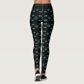 Calligraphie & Stylish Türkis Diamond Pattern Leggings (Rückseite)