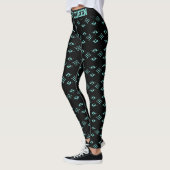 Calligraphie & Stylish Türkis Diamond Pattern Leggings (Links)