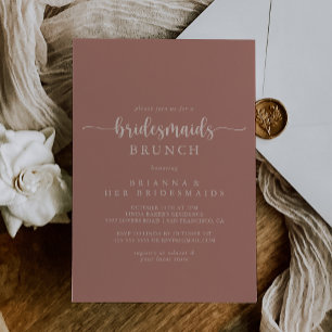 Calligraphie Terracotta Bridesmaids Brunch Dusche Einladung