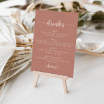 Calligraphie Terracotta Wedding Drinks Menü Zeiche Poster<br><div class="desc">Dieses kalligraphische Terrakotta Hochzeitsgetränke-Menü ist perfekt für eine rustikale Hochzeit. Das einfache und elegante Design zeichnet sich durch klassische und extravagante Schriftzeichen aus.</div>