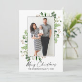 Calligraphie Tinte Aquarellgrün Weihnachten (Stehend Vorderseite)