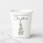 Calligraphie Tinte Script Aquarellfarben Weihnacht Pappbecher (Vorderseite)