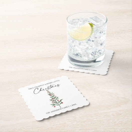 Calligraphie Tinte Script Aquarellfarben Weihnacht Untersetzer (Vor Ort)