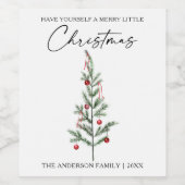 Calligraphie Tinte Script Aquarellfarben Weihnacht Weinetikett (Einzelnes Label)