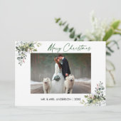 Calligraphie Tinte Script Couple Greenerries Feiertagskarte (Stehend Vorderseite)