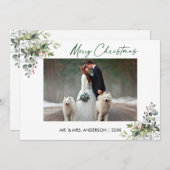 Calligraphie Tinte Script Couple Greenerries Feiertagskarte (Vorne/Hinten)