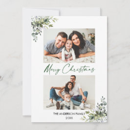 Calligraphie Tinte Script Weihnachtsgrün 2 Foto Feiertagskarte