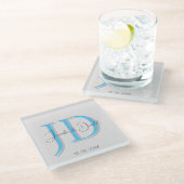 Calligraphie-Trends in klassischer Schriftzeichen- Glasuntersetzer (Schrägansicht)