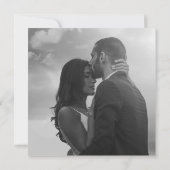 CALLIGRAPHIE TYPOGRAPHIE B&W Square Foto Wedding Einladung (Rückseite)