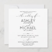 CALLIGRAPHIE TYPOGRAPHIE B&W Square Foto Wedding Einladung (Vorderseite)