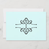 Calligraphie Umbrella Aqua Brautparty Einladung (Rückseite)