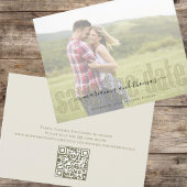 Calligraphie Vellum Simple Elegant Foto QR Code Save The Date