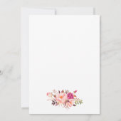 Calligraphie Wasserfarben Rosa Blush Bloral Hochze Einladung (Rückseite)