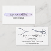 Calligraphie Watercolor Minimalistische Nageldatei Visitenkarte (Vorne/Hinten)