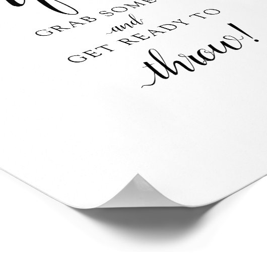 Calligraphie Wedding "Confetti Sign" Poster (Ecke)