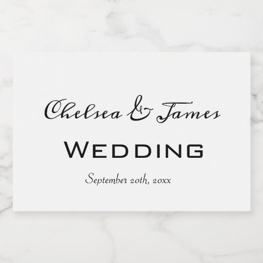 Calligraphie White Mini Sparkling Wein Flasche Cus Schaumweinetikett (Einzelnes Label)